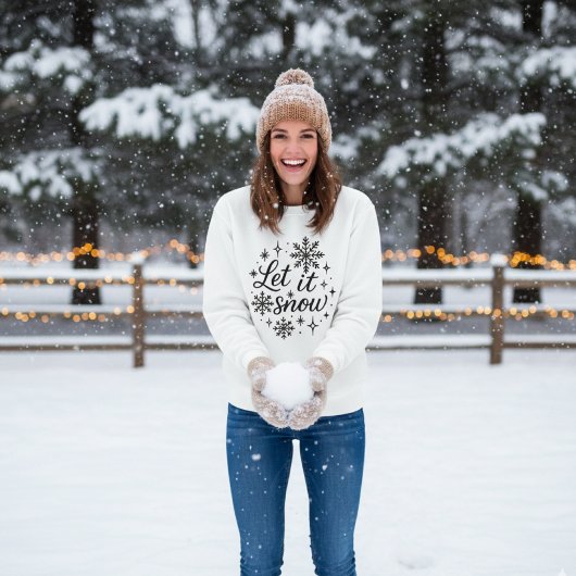 "Let It Snow" Gemütlicher Winter-Schneeflocke Sweatshirt