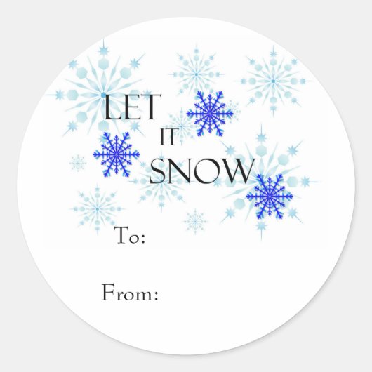 "Let it Snow"-Geschenketiketten Runder Aufkleber (Vorderseite)