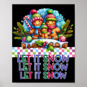 Let It Snow Gingerbread Family Christmas T Shirt Poster (Vorne)