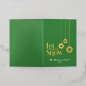 "Let it Snow" Green Foll Foil Holiday Card (Äußere Ablage)