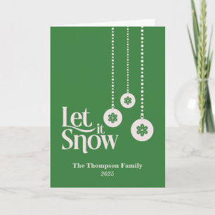 "Let it Snow" Grüne Weihnachten Karte