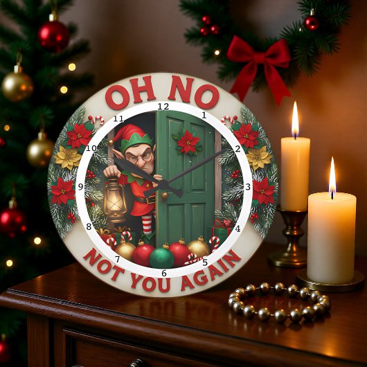 Let It Snow Happy Holidays Große Wanduhr