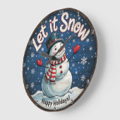 Let It Snow Happy Holidays Große Wanduhr (Winkel)