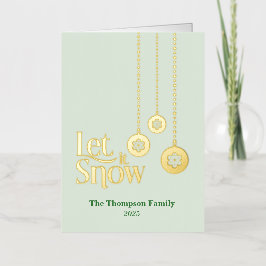 "Let it Snow" Hellgrüne geflochtene Foil Holiday C