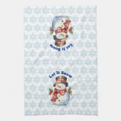 Let it Snow - Holiday Snowman Kittuch Geschirrtuch (Vertikal)