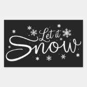Let It Snow Lover Snowflake Holiday Merry Xmas Rechteckiger Aufkleber (Vorderseite)