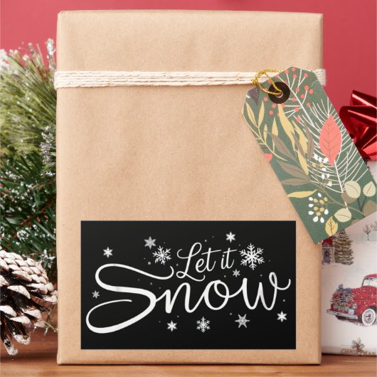 Let It Snow Lover Snowflake Holiday Merry Xmas Rechteckiger Aufkleber (Feiertag)