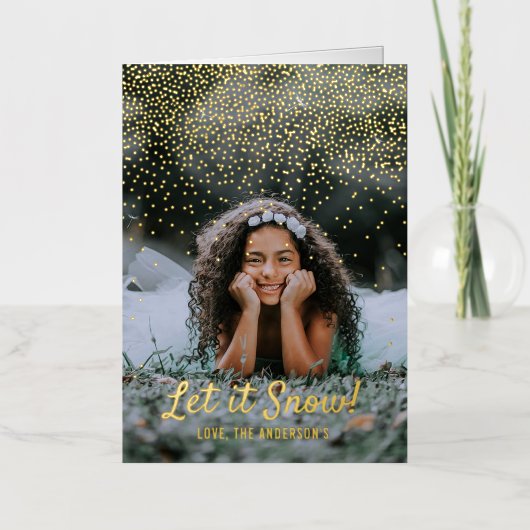 Let It Snow! Modern Photo Christmas Real (Vorderseite)