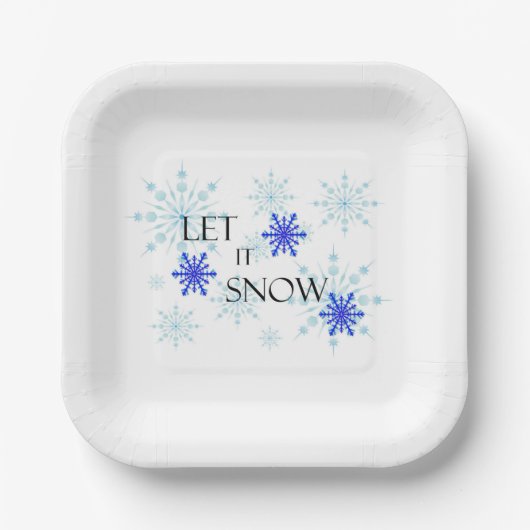 "Let it Snow" Papierplatte Party Pappteller (Vorderseite)