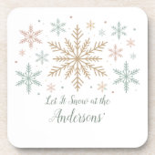 Let It Snow Personalized Christmas Getränkeuntersetzer (Vorderseite)