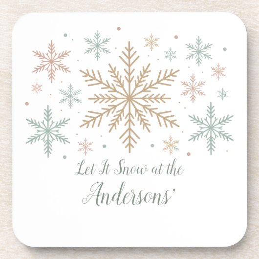 Let It Snow Personalized Christmas Getränkeuntersetzer (Vorderseite)