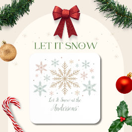 Let It Snow Personalized Christmas Getränkeuntersetzer