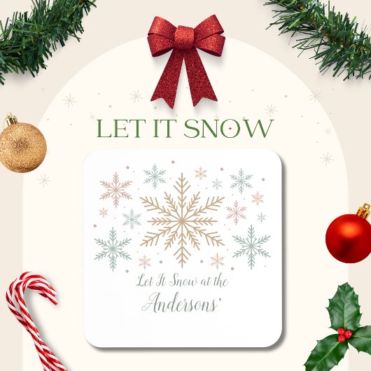 Let It Snow Personalized Christmas Getränkeuntersetzer
