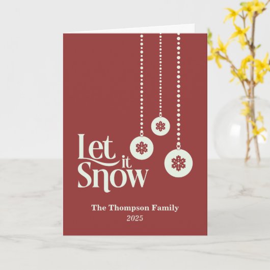 "Let it Snow" Red Christmas Karte (Gelbe Blume)