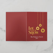 "Let it Snow" Red Foll Foil Holiday Card (Äußere Ablage)