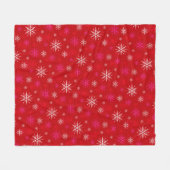 "Let it Snow" Red Snowflake Muster Fleece Blankon (Vorderseite (Horizontal))