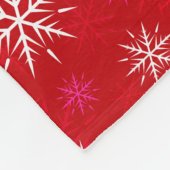 "Let it Snow" Red Snowflake Muster Fleece Blankon (Ecke)