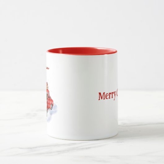Let It Snow Red Truck Christmas Holiday Tasse (Zentrum)