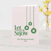 "Let it Snow" Rosa Weihnachten Karte (Gelbe Blume)