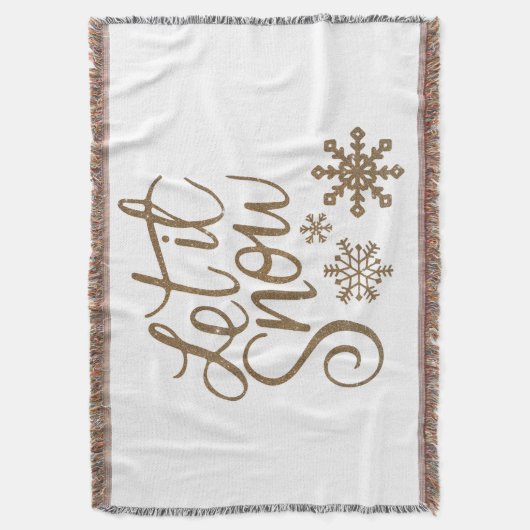 Let It Snow Sherpa Throw Blanket Decke (Vorderseite Vertikal)
