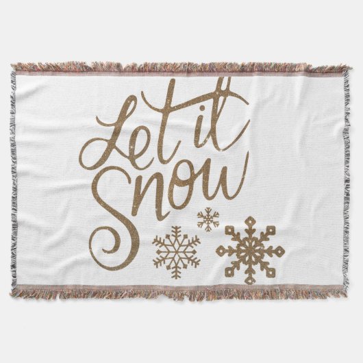 Let It Snow Sherpa Throw Blanket Decke (Vorderseite)
