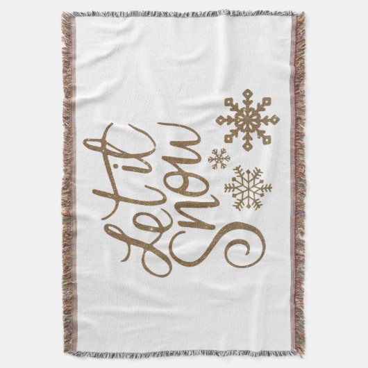Let It Snow Sherpa Throw Blanket Decke (Vorderseite Vertikal)