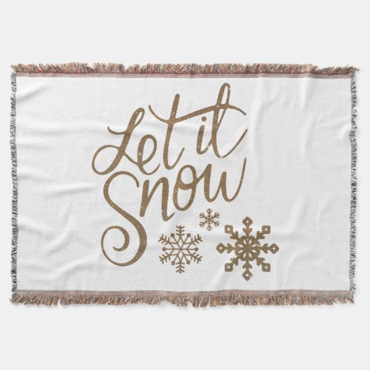 Let It Snow Sherpa Throw Blanket Decke (Vorderseite)