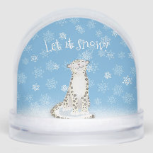 Let it snow! Snow leopard Christmas snow globe
