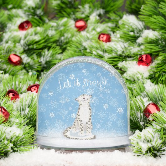 Let it snow! Snow leopard Christmas snow globe Schneekugeln (Weihnachten)