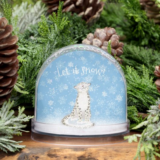 Let it snow! Snow leopard Christmas snow globe Schneekugeln (Winter)