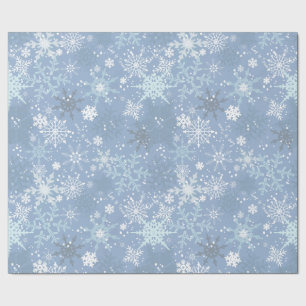 Let it Snow - Snowflakes on Cerulean Blue Geschenkpapier
