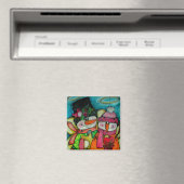 Let it Snow - Snowman Angels Magnet (In Situ (Geschirrspüler))