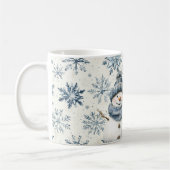 Let It Snow Snowman Blue Snowflakes Christmas Kaffeetasse (Links)