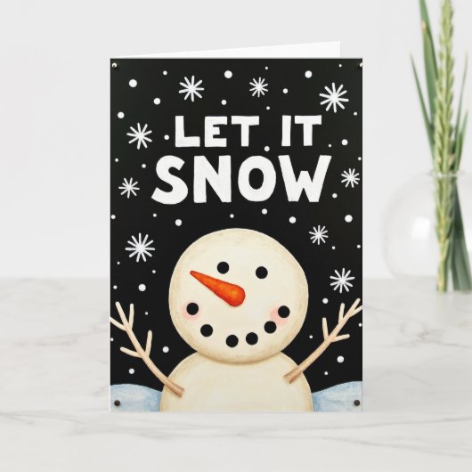 Let It Snow Snowman Card Karte (Vorderseite)