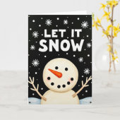 Let It Snow Snowman Card Karte (Gelbe Blume)