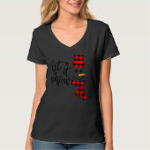 Let It Snow Snowman Christmas Pajama Buffalo Plaid T-Shirt (Vorderseite)