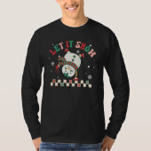 Let It Snow Snowman Groovy Retro Christmas Holiday T-Shirt (Vorderseite)