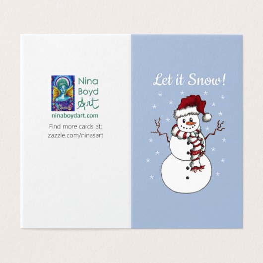 "Let it Snow" Snowman Grußkarte *Set von 25 Jahren (Außenseite Aufgefaltet)