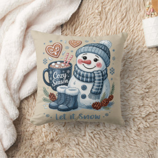Let it Snow Snowman Throw Pillow Kissen