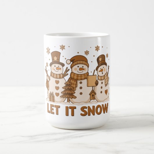 Let It Snow Trio Schneemann Kaffeetasse (Mittel)