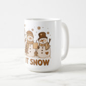 Let It Snow Trio Schneemann Kaffeetasse (VorderseiteRechts)