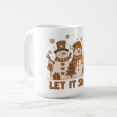 Let It Snow Trio Schneemann Kaffeetasse (Vorderseite Links)