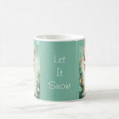 "Let It Snow" Turquoise & Gold Cozy Christmas Kaffeetasse (Mittel)