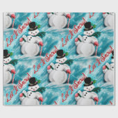 "Let it Snow" - Vintages Schneemannpapier Geschenkpapier (Flach)