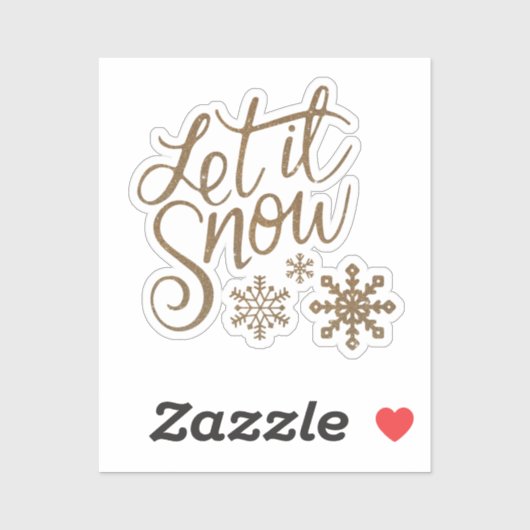"Let it Snow" Weihnachts Gold Glitzer Benutzerdefi Aufkleber (Blatt)