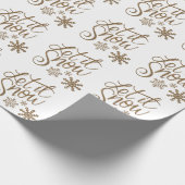 "Let it Snow" Weihnachts-Gold-Glitzer Geschenkpapier (Ecke)
