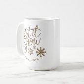 "Let it Snow" Weihnachts-Gold-Glitzer Kaffeetasse (Vorderseite Links)