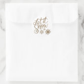"Let it Snow" Weihnachts-Gold-Glitzer Runder Aufkleber (Tasche)