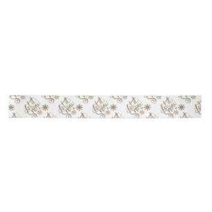 "Let it Snow" Weihnachts-Gold-Glitzer Satinband