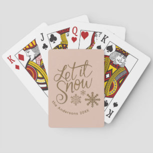 "Let it Snow" Weihnachts-Gold-Glitzer Spielkarten